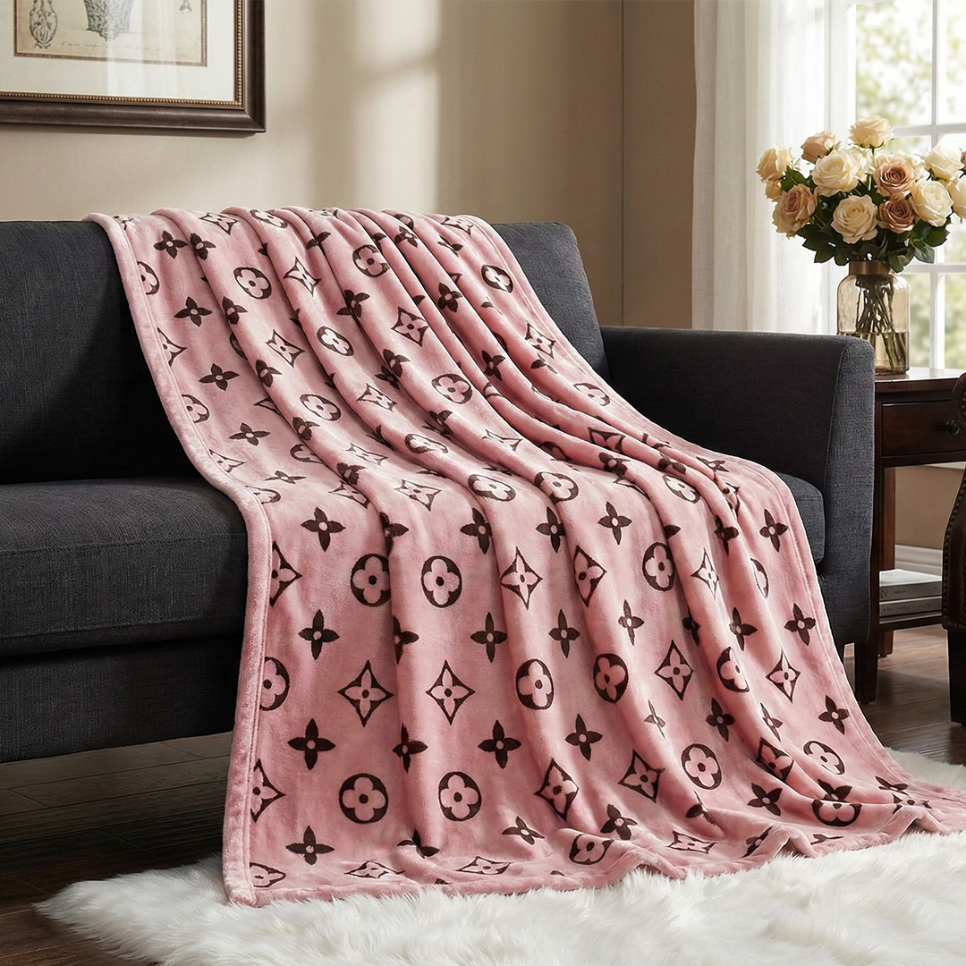 Velvet Rose Monogram Blanket