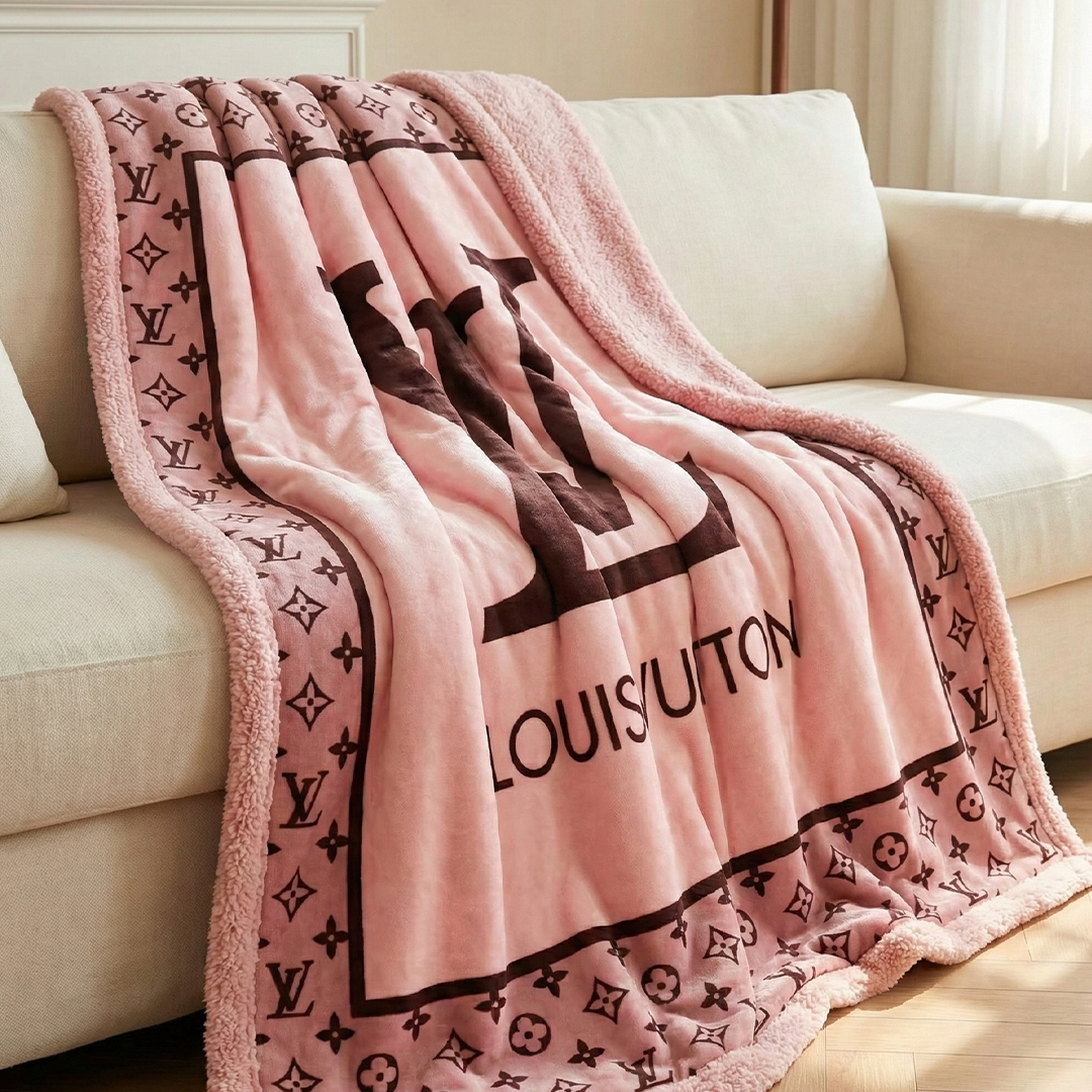 Rose Monogram Plush Blanket