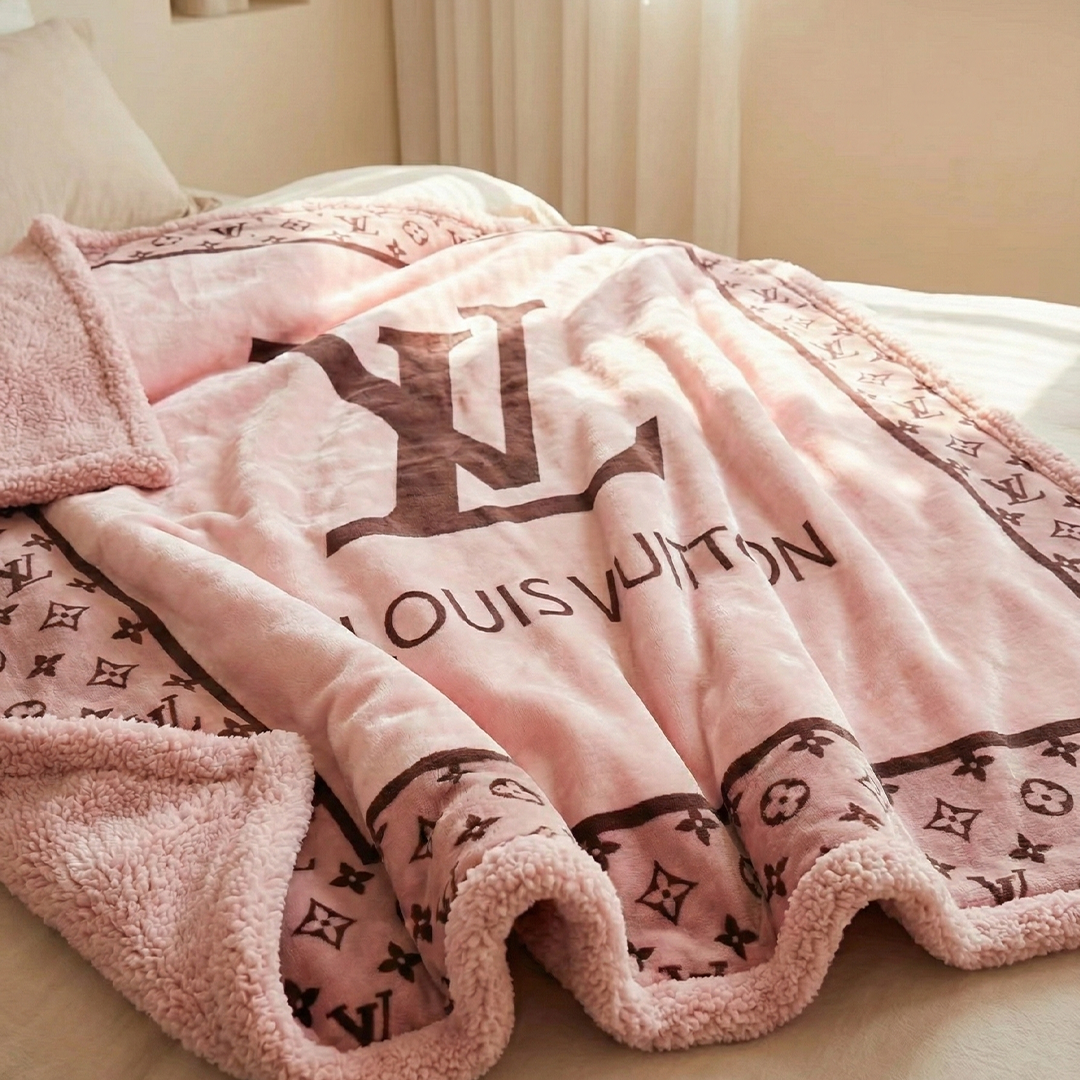 Rose Monogram Plush Blanket